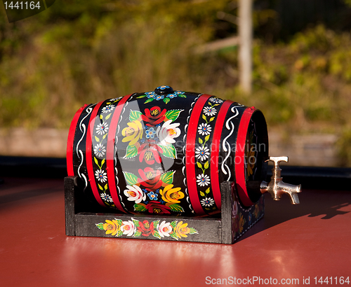 Image of Hand painted traditional decorated drinking barrel