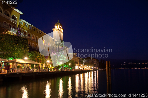 Image of Hotel at Gardone at night