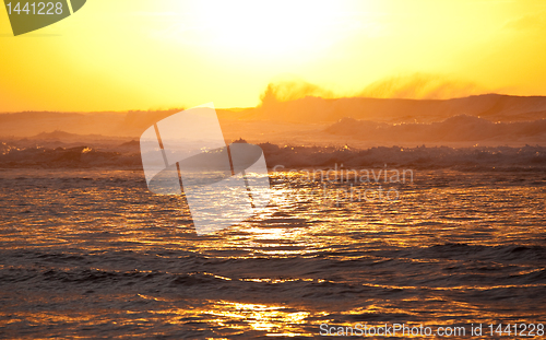 Image of Orange sunset over Na Pali