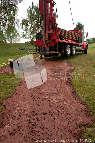 Image of Drilling well in yard