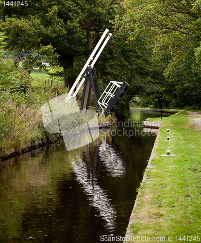 Image of Open bridge over still canal