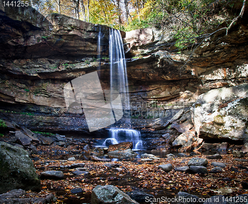 Image of Veil of water over Cucumber Falls