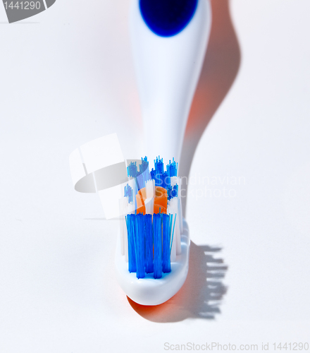 Image of End view of toothbrush head and bristles