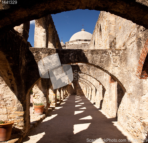 Image of Arches of San Jan Mission near San Antonio