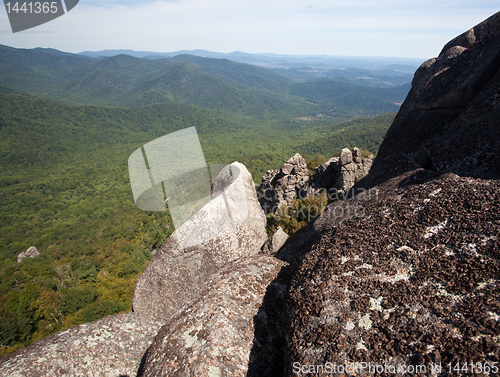 Image of Shenandoah valley by rock outcrop