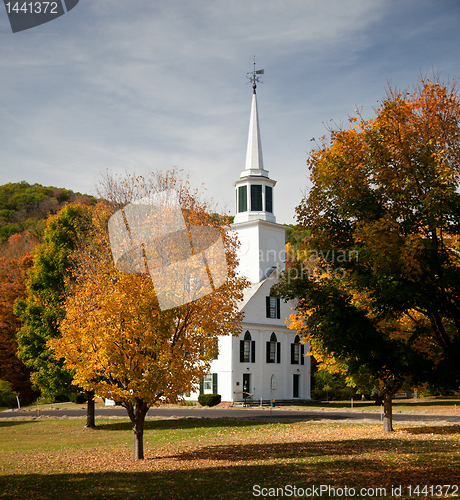 Image of Townshend Church in Fall