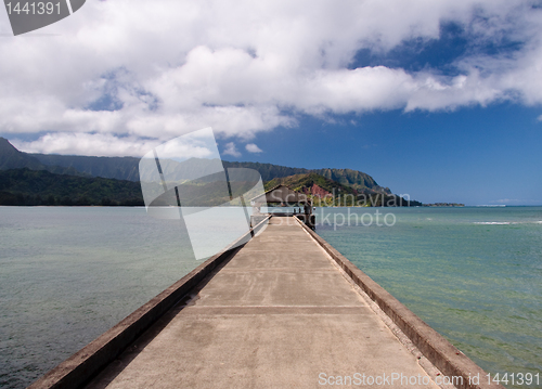 Image of Pier at Hanalei Bay on Kauai