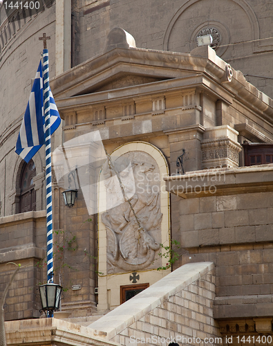 Image of St George statue in Coptic Christian area in Cairo