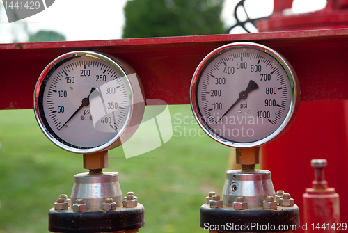 Image of Pair of pressure gauges