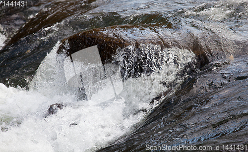 Image of Rushing river over waterfall