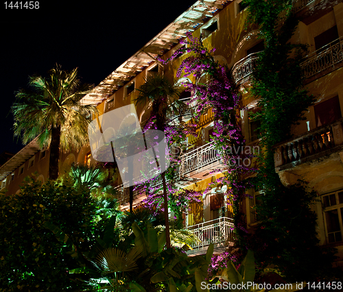 Image of Hotel at Gardone at night