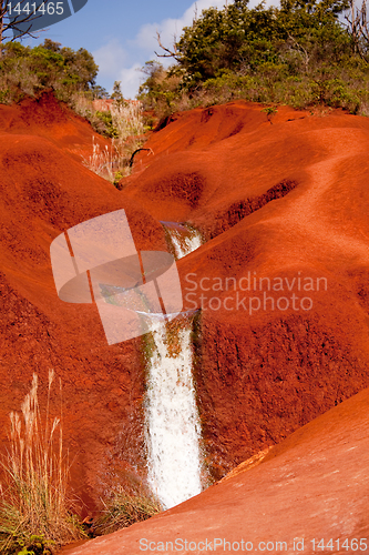 Image of Water cascades in Waimea Canyon