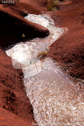 Image of Water cascades in Waimea Canyon