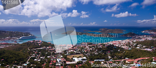 Image of Town of Charlotte Amalie and  Harbor