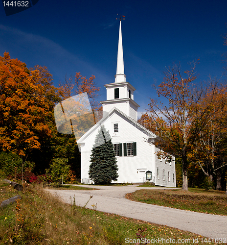 Image of Vermont Church in Fall