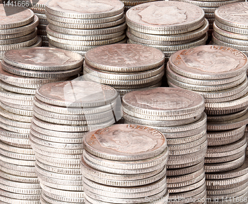 Image of Stacks of pure silver coins