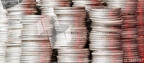 Image of Stacks of pure silver coins