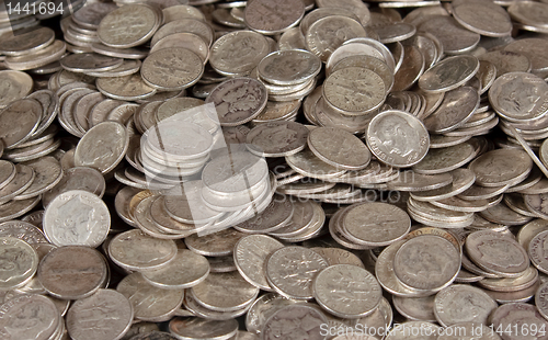 Image of Pile of silver dime coins