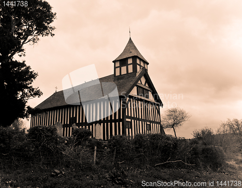 Image of Melverley Church Sepia