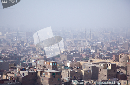 Image of View over smoggy slums of Cairo
