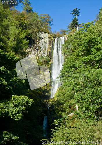 Image of Vertical view of waterfall in Wales