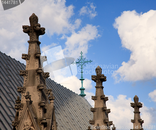 Image of Exterior carvings of roof of cathedral