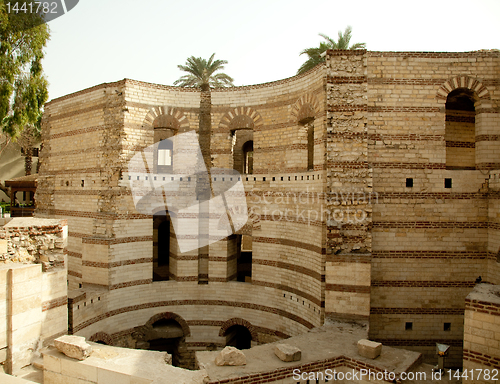 Image of Old roman tower of Babylon in Coptic area of Cairo