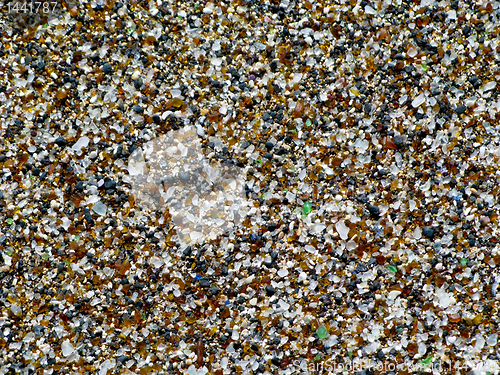 Image of Close-up of glass fragments at Glass Beach in Kauai