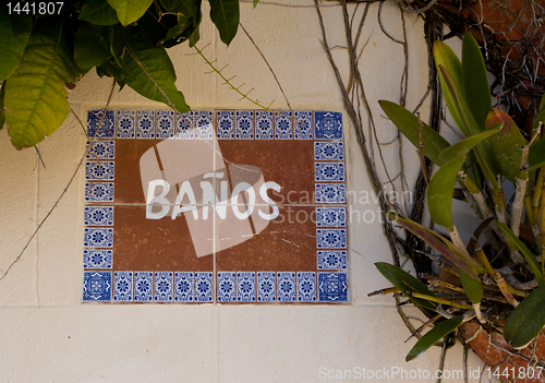 Image of Banos sign in tiles