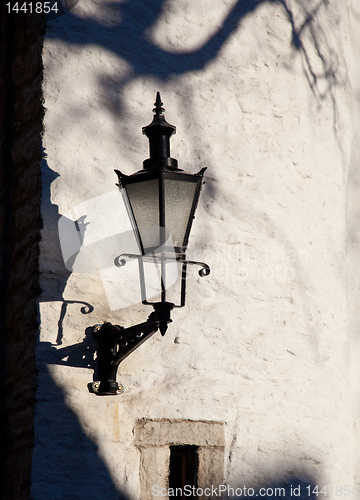 Image of Old black street lamp