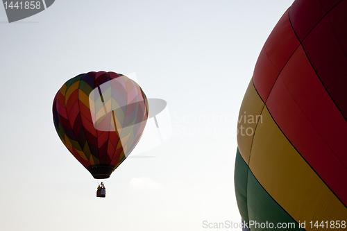 Image of Hot air balloon rises into the sky