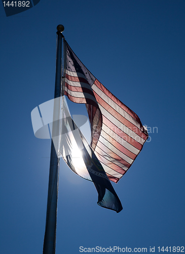 Image of Backlit US Flag