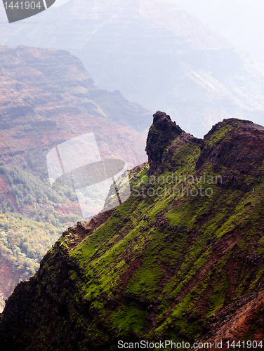 Image of Backlit view down Waimea Canyon