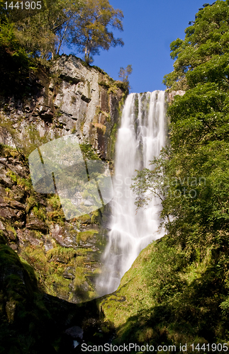 Image of Vertical Waterfall over stone cliffs