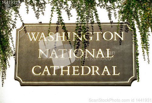 Image of Sign outside National Cathedral