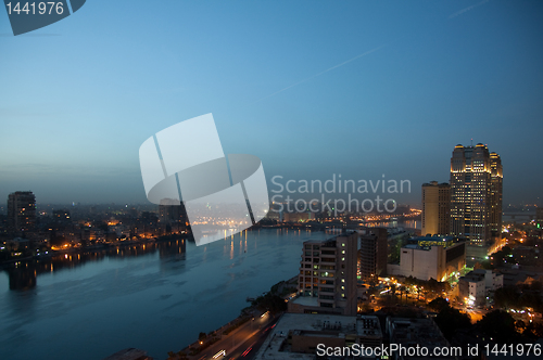 Image of Panorama across Cairo skyline as dusk