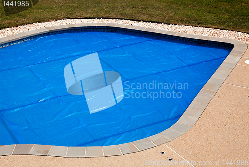 Image of Blue solar pool cover