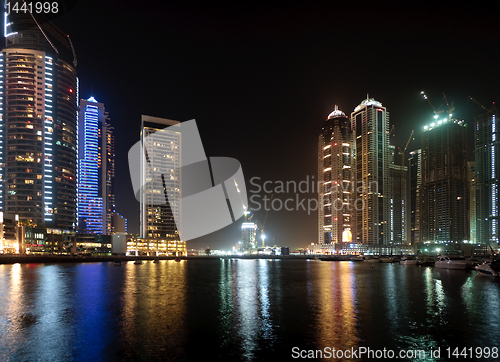 Image of Marina in Dubai at night