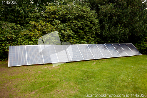 Image of Solar panels in garden