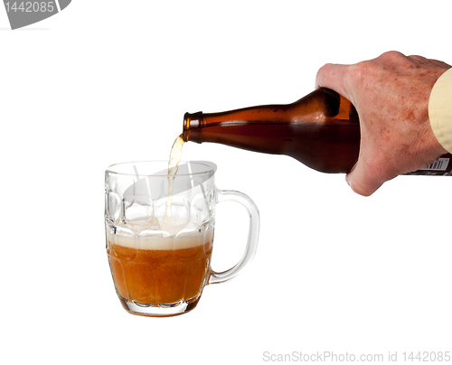 Image of Beer being poured from bottle