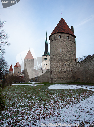 Image of Four towers of town wall of Tallinn