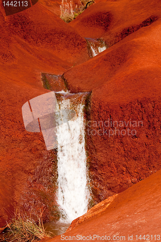 Image of Water cascades in Waimea Canyon