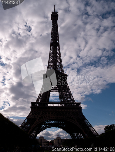 Image of Silhouette of Eiffel Tower