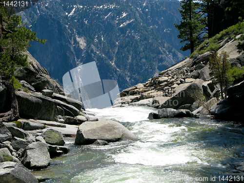 Image of River dropping off edge of Yosemite Falls