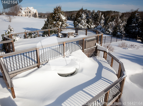 Image of Snowy modern deck