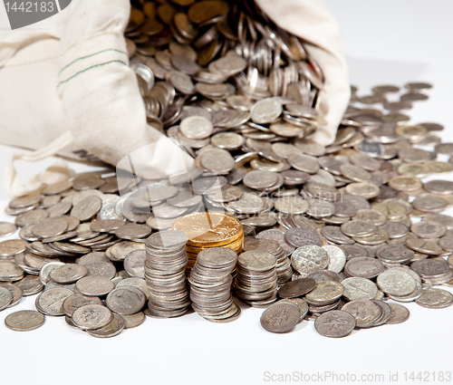 Image of Bag of silver and gold coins