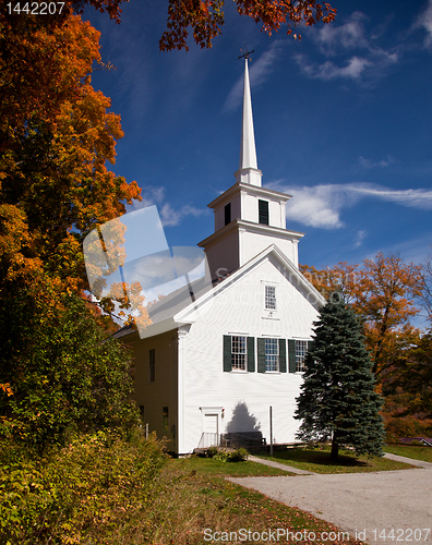 Image of Vermont Church in Fall