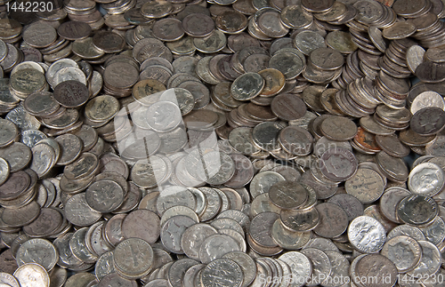 Image of Pile of silver dime coins