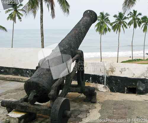 Image of Rusty cannon on Elmina Fort in Ghana