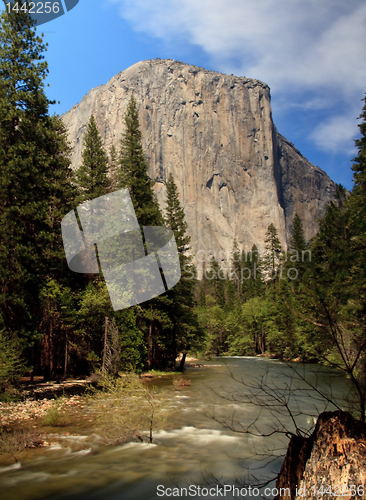 Image of Slow motion river in front of El Capitan